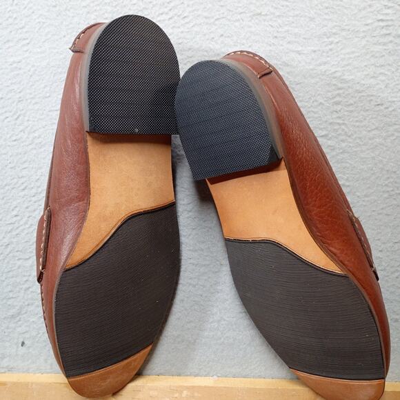 vtg Willis & Geiger Buffalo Leather Penny Loafers USA Mens 9.5 Brown Dress nwob main image 7